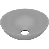 The Living Store Lavabo in Vetroceramica grigio chiaro rotondo
