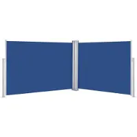 The Living Store Tenda laterale estensibile blu 120 x 1000 cm