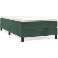 The Living Store Box spring bed verde scuro 90x200 cm in velluto