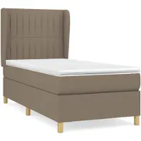 The Living Store Letto a molle con materasso Taupe 90x200 cm in tessuto