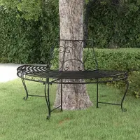 The Living Store Panca ad albero semicircolare Ø160 cm in acciaio nero
