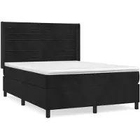vidaXL Letto a molle con materasso nero 140x200 cm in velluto