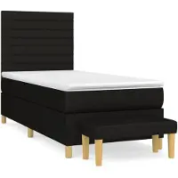 vidaXL Letto a molle con materasso nero 80x200 cm in tessuto