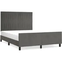 vidaXL Struttura letto senza materasso grigio scuro 140x200 cm velluto