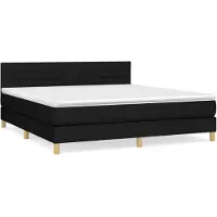vidaXL Letto a molle con materasso nero 160x200 cm in tessuto