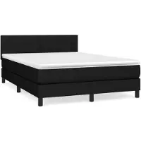 vidaXL Letto a molle con materasso nero 140x200 cm in tessuto