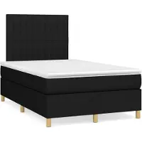 vidaXL Letto a molle con materasso nero 120x200 cm in tessuto