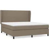 vidaXL Letto a molle con materasso Taupe 180x200 cm in tessuto