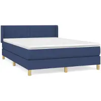 vidaXL Letto a molle con materasso blu 140x200 cm in tessuto