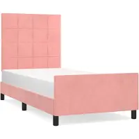 vidaXL Struttura letto con testiera rosa 90x190 cm in velluto