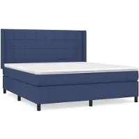 vidaXL Letto a molle con materasso blu 180x200 cm in tessuto