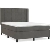 vidaXL Letto a molle con materasso grigio scuro 140x200 cm in velluto