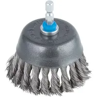 Wolfcraft Spazzola metallica per vasi annodata, gambo da 6 mm