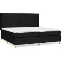 vidaXL Letto a molle con materasso nero 200x200 cm in tessuto