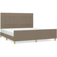 vidaXL Struttura letto senza materasso Taupe 180x200 cm tessuto