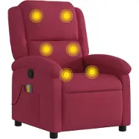 vidaXL Sedia da massaggio in velluto rosso vino
