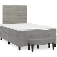 vidaXL Letto a molle con materasso grigio chiaro 120x200 cm in velluto