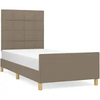 vidaXL Struttura letto senza materasso Taupe 100x200 cm tessuto