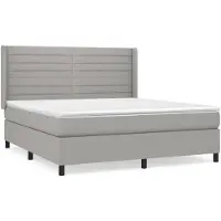 vidaXL Letto a molle con materasso grigio chiaro 180x200 cm in tessuto
