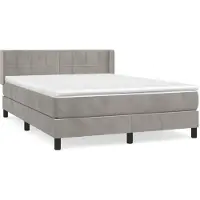 DKD Home Decor Letto a molle con materasso grigio chiaro 140x190 cm in velluto