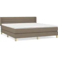 vidaXL Letto a molle con materasso Taupe 160x200 cm in tessuto
