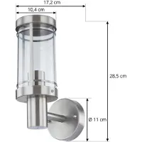 LINDBY applique da esterno Djori, color alluminio, acciaio inox, E27
