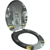 vidaXL Sedile per WC Sedile per WC MDF New York Design