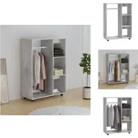 vidaXL Armadio grigio cemento 80x40x110 cm materiale a base di legno - Armadi