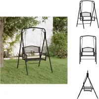 vidaXL Hollywood swing 124 cm acciaio nero - Panchine da giardino