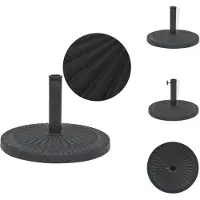 vidaXL Supporto per ombrellone in resina rotondo nero 14 kg - Supporto per ombrellone
