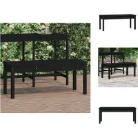 vidaXL Panchina da giardino nera 109x44x45 cm in legno di pino massiccio - Panchine da giardino
