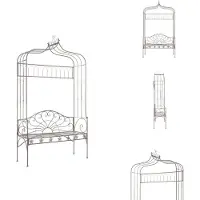 vidaXL Panchina da giardino 122 cm in ferro marrone antico - Panchine da giardino