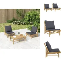 vidaXL Sedie da giardino 2 pezzi con cuscini grigio scuro in bambù
