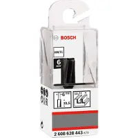 Bosch Fresa per scanalature, 6 mm, D1 12,7 mm, L 19,6 mm, G 51 mm. Per frese manuali 2608628443