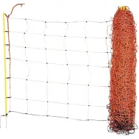 Kerbl Schafnetz Doppelspitze 50 m Orange, Kunststoff/Metall