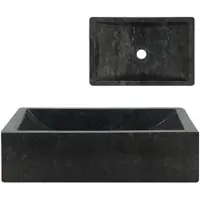 vidaXL Lavabo 45x30x12 cm in marmo nero lucido