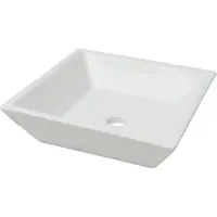 The Living Store Lavabo quadrato in Vetroceramica bianca 41,5 x 41,5 x 12 cm