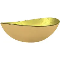 The Living Store Lavabo in vetro temperato 54,5x35x15,5 cm Golden