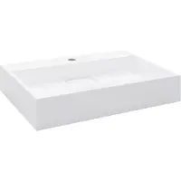 The Living Store Lavabo 60 x 38 x 11 cm Fusione minerale/marmo bianco
