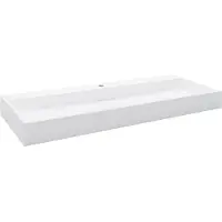 The Living Store Lavabo 120 x 46 x 11 cm Fusione minerale/marmo bianco
