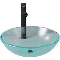 The Living Store Lavandino da bagno con rubinetto e piletta in vetro temperato smerigliato