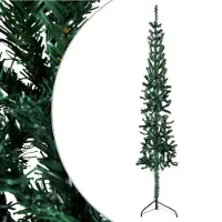 The Living Store Mezzo albero di Natale artificiale con supporto Slim Green 150 cm