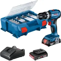 Bosch Professional GSB 18V-45 impact drill + 2 x 2.0Ah batteries + GAL 18V-20 charger - 06019K3306