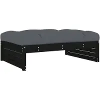 vidaXL Sgabello da giardino nero 120x80 cm in legno di pino massiccio