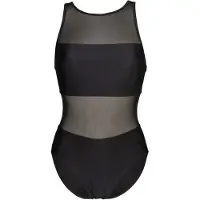 Arena Women's Mesh Panels Swimsuit Vent Back Costume intero Donna (34, nero)