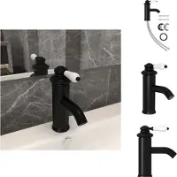vidaXL Rubinetto per lavabo nero 130x180 mm - Rubinetti