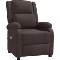 vidaXL Sedia ad ala con funzione massaggio in tessuto marrone scuro