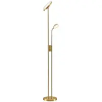 LINDBY Piantana LED Seppa, rotonda, ottone, metallo, 180 cm