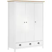 vidaXL Armadio a 3 ante Hill Range Bianco 127x50x170 cm Pino