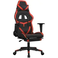 vidaXL Sedia da gaming con funzione massaggio e poggiapiedi, in ecopelle nera e rossa